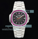 GR Factory Replica New 5711 Patek Philippe Nautilus Pink & Black Watch 40.5mm 